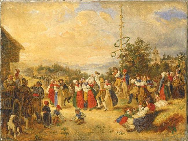 kilian zoll Midsummer Dance at Rattvik oil painting picture